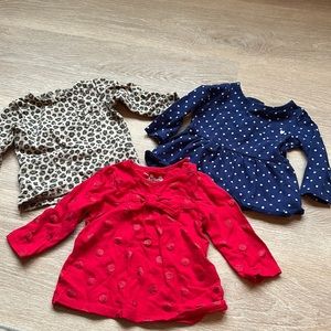 Set of baby girls 3 long sleeve tops